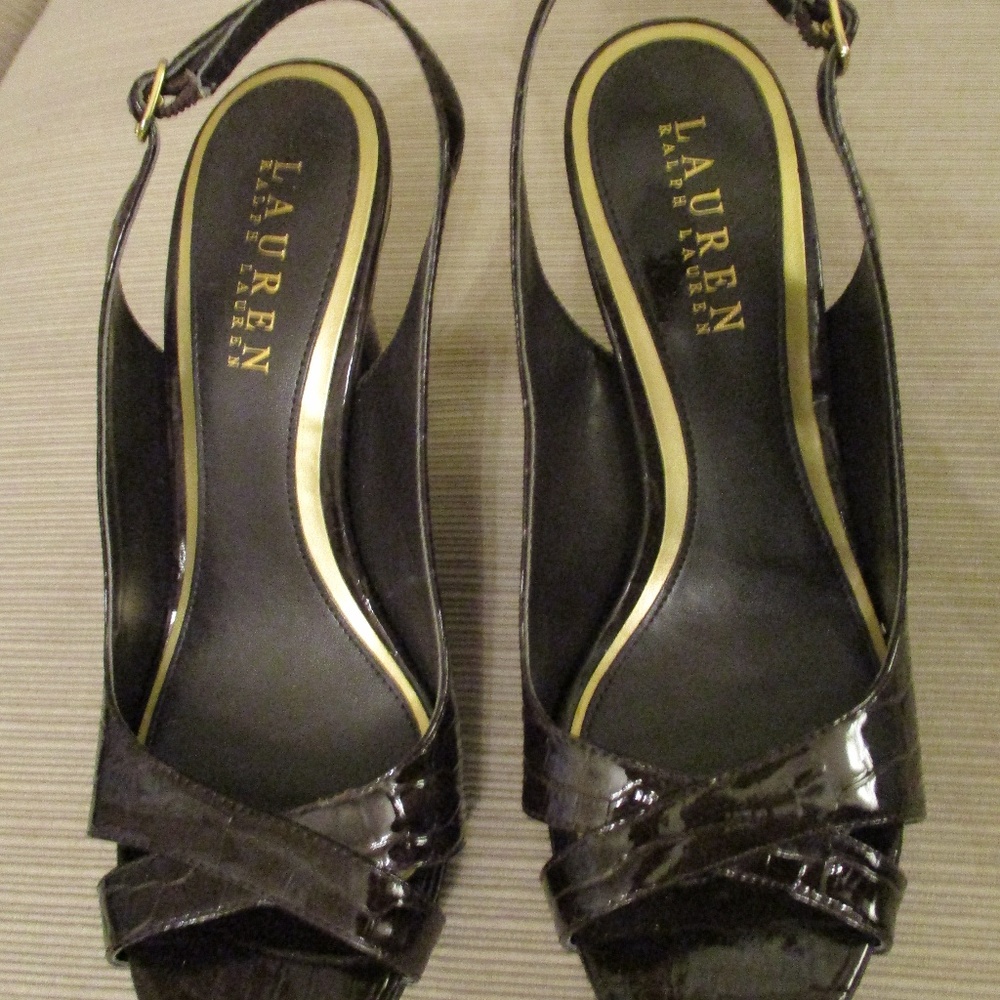 NWOT RALPH LAUREN ALLIGATOR EMBOSSED SHOES SALE